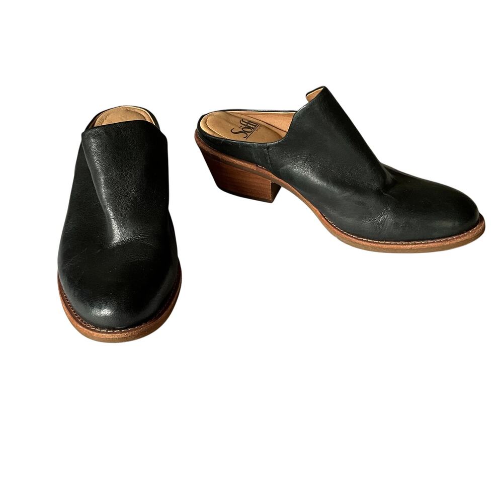 Söfft Black Leather Slide Mules: 90s, Y2K, Modern